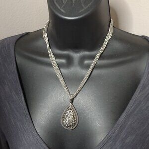 19 Inch Silver Tone Lia Sophia Pendant Necklace